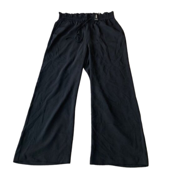 Express Wide Leg Super High Rise Drawstring Pants Women's Large L Black NWT - Picture 1 of 8
